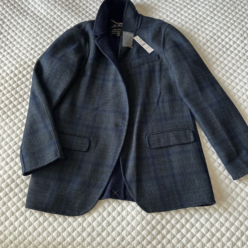 JCrew NWT Leighton blazer  Blue plaid Blazer size 6